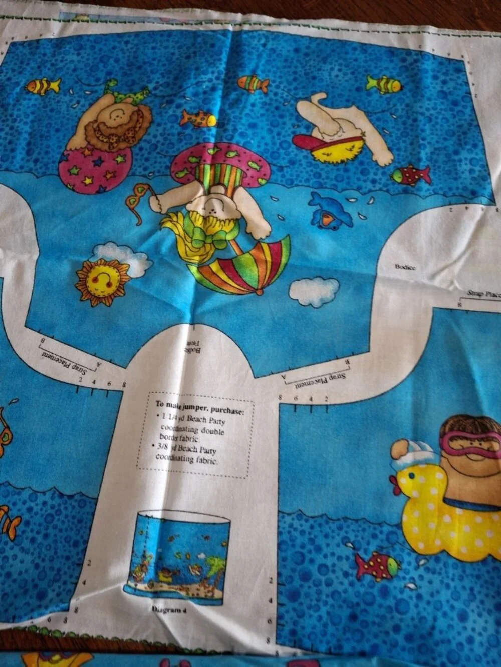 Jelly Bean Junction Beach Party Jumper and Fabric Panel Cut & Sew Fabric Panel